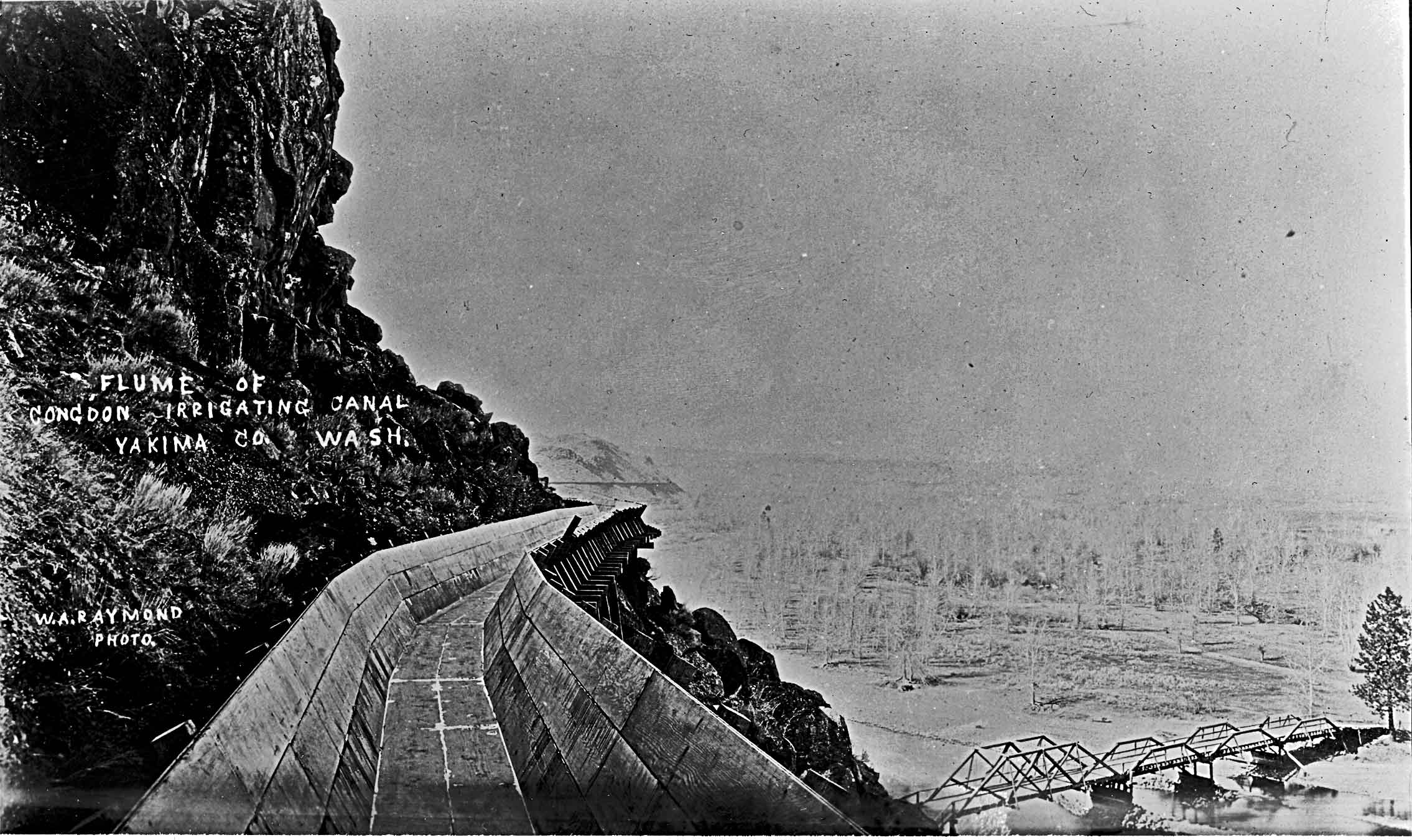 Congdon Irrigation Canal with the pre cursor Nelson Bridge in the background